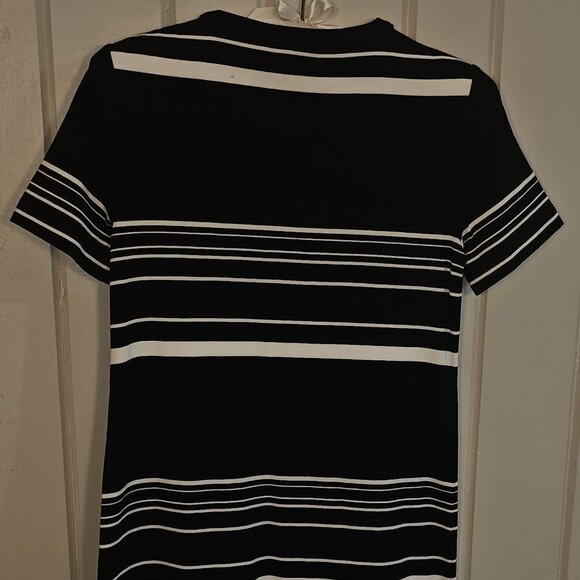 (NWOT) WHBM BLACK and WHITE STRIPED SHORT SLEEVED DRESS SIZE XXS - Picture 5 of 13